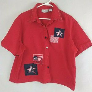 Sara Studio Patriotic Blouse Size 3XL